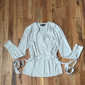 Banana Republic Cream Wrap Blouse